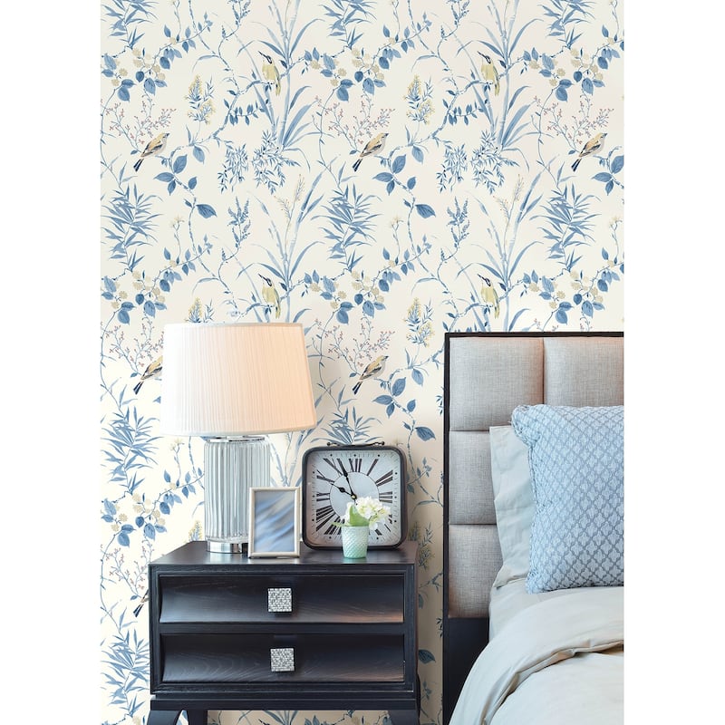 NuWallpaper Blue Songbird Peel & Stick Wallpaper
