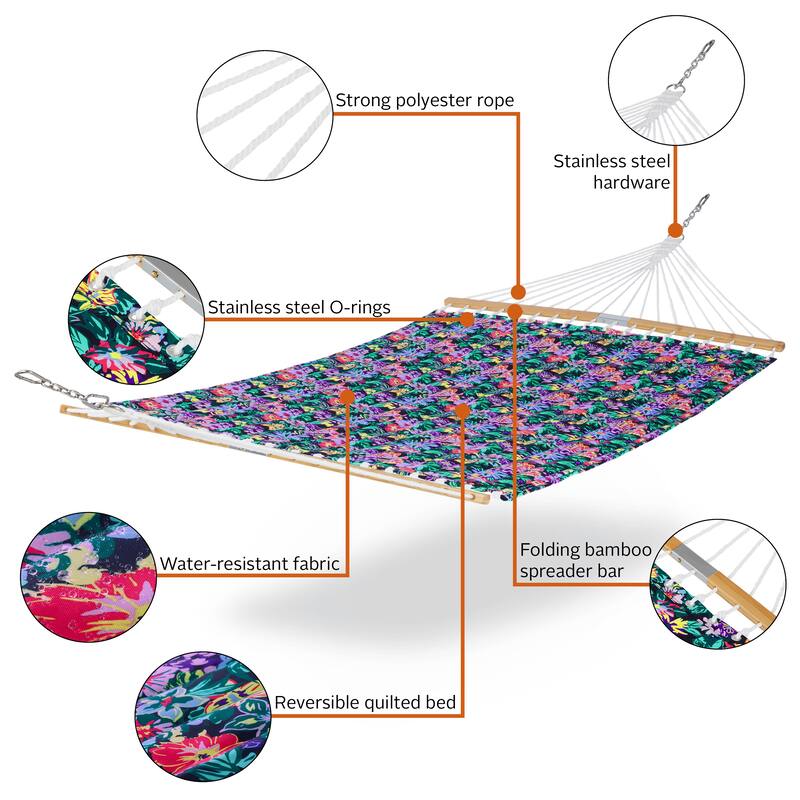 Vera Bradley by Classic Accessories Water-Resistant Quilted Hammock, 78 x 51 Inch