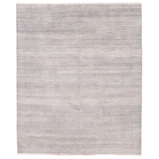 ECARPETGALLERY Hand-knotted Silk Shadow Grey Wool Rug - 8'0 x 10'0 ...