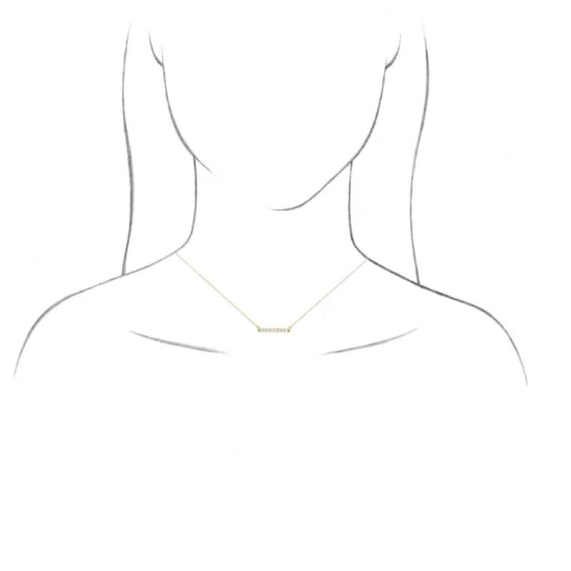 1/2Ct Bar Diamond Pendant Necklace in White or Yellow Gold Lab Grown