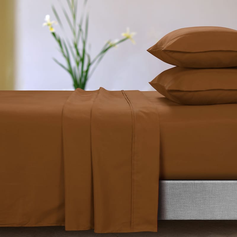 Super Soft Extra Deep Pocket Bed Sheet Set with Oversize Flat - California King - Camel
