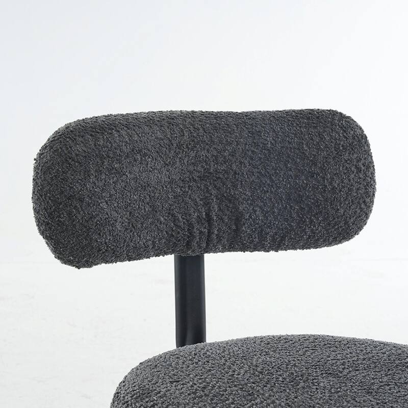 Modern Swivel Bar Stools Set of 2, Boucle Upholstered Counter Height Bar Chairs