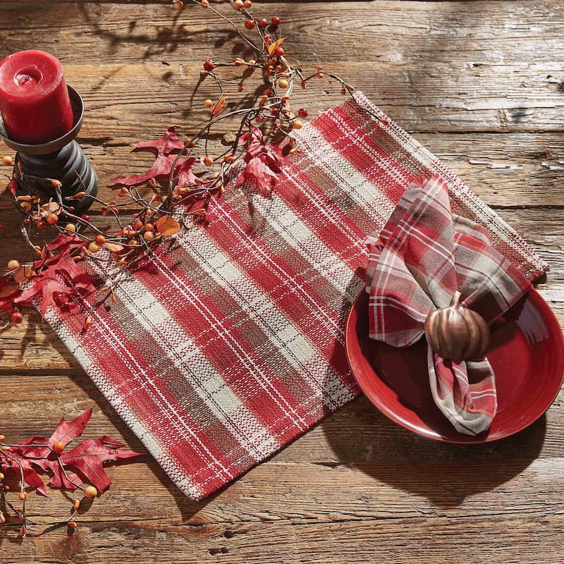 Park Designs Fireside Plaid Placemat Set of 4 - 13" x 19"