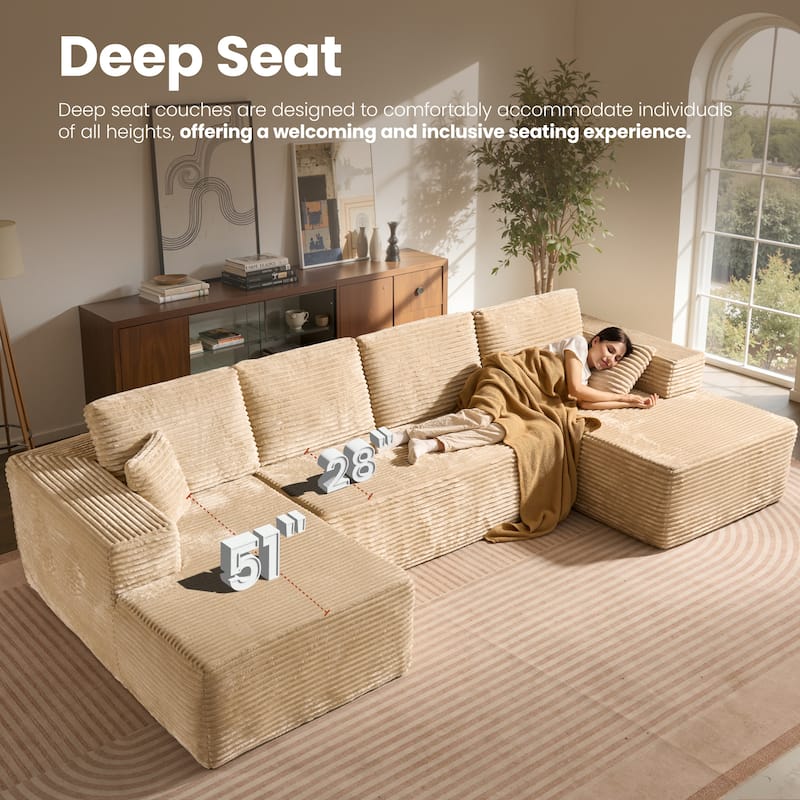 VIOS No-Assembly Plush Fabric Sofa Set​