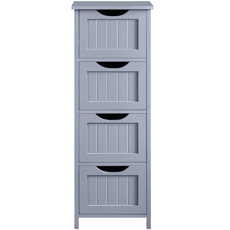 Yaheetech Bathroom Floor Cabinet Slim Bath Cabinet with 4 Drawers