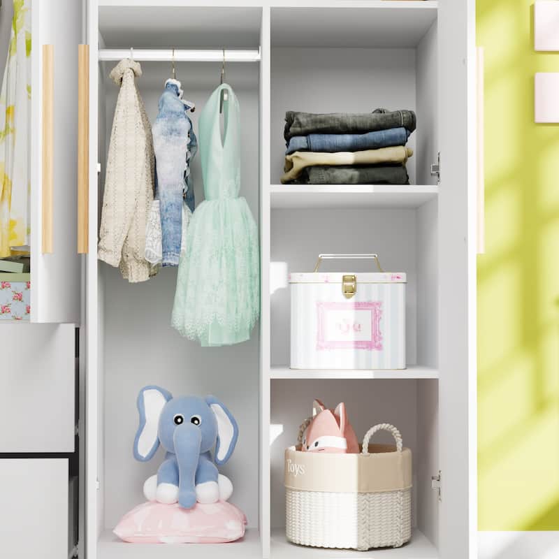 Wardrobe Armoire Freestanding Closet Clothes Storage Cabinet Organizer