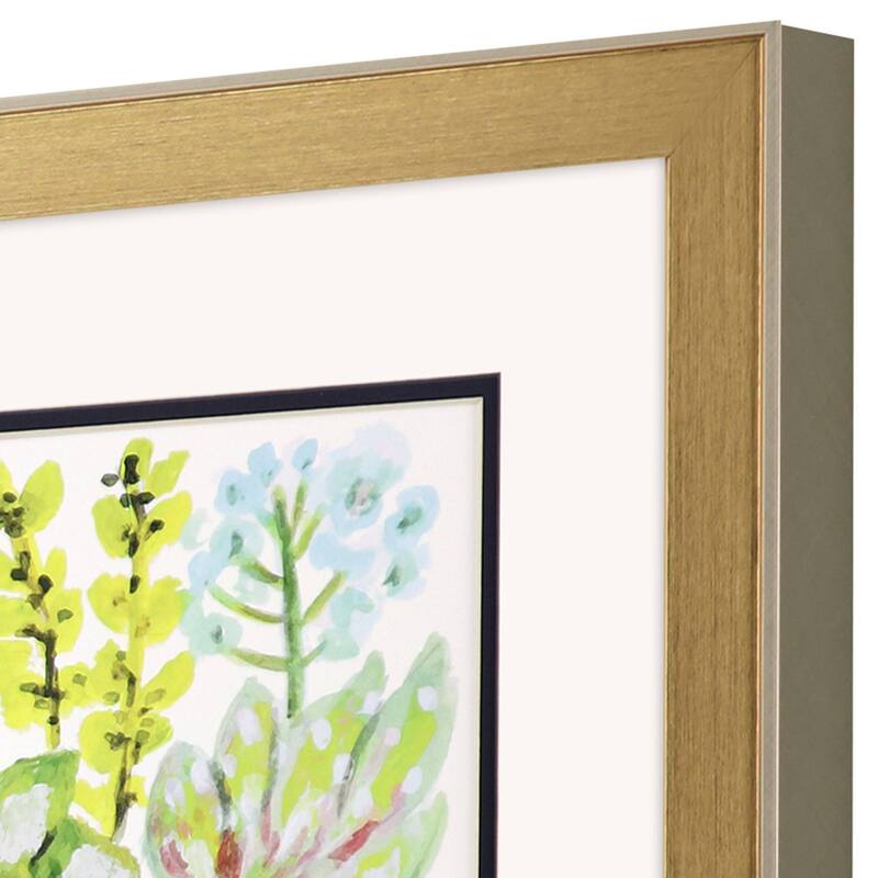 HomeRoots Set Of Two Succulent Garden II Gold Framed Wall Art