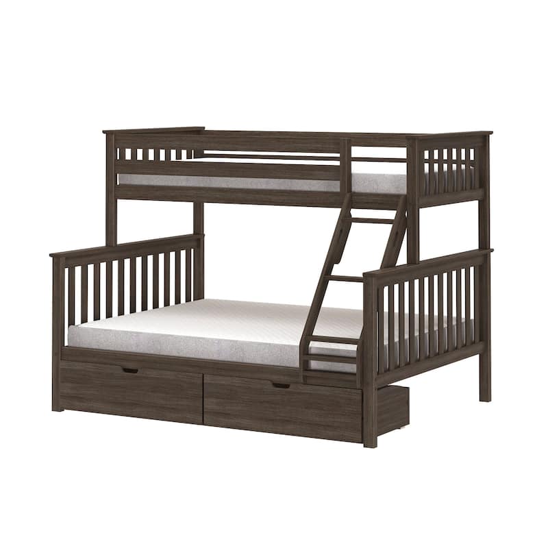 Max and Lily Twin XL over Queen Bunk Bed with Storage Drawers