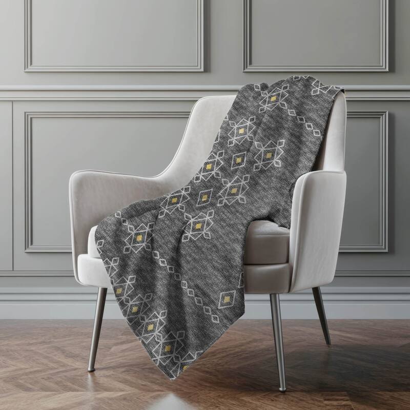 Premium Machine Washable ASB109 Boho Moroccan Sherpa Throw Blanket