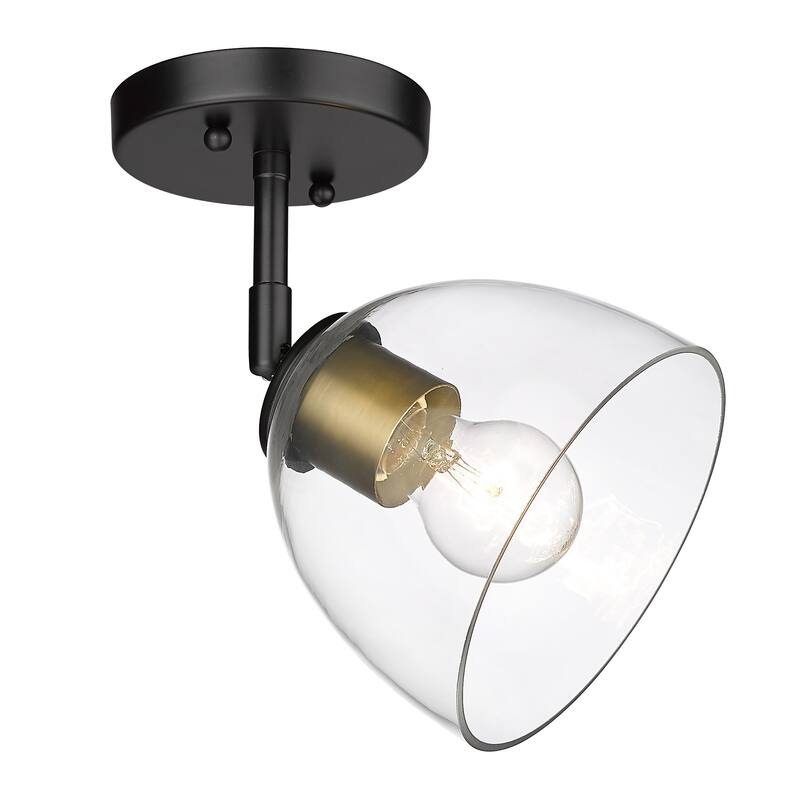Roxie 1 Light Wall Sconce - Matte Black with Clear Glass