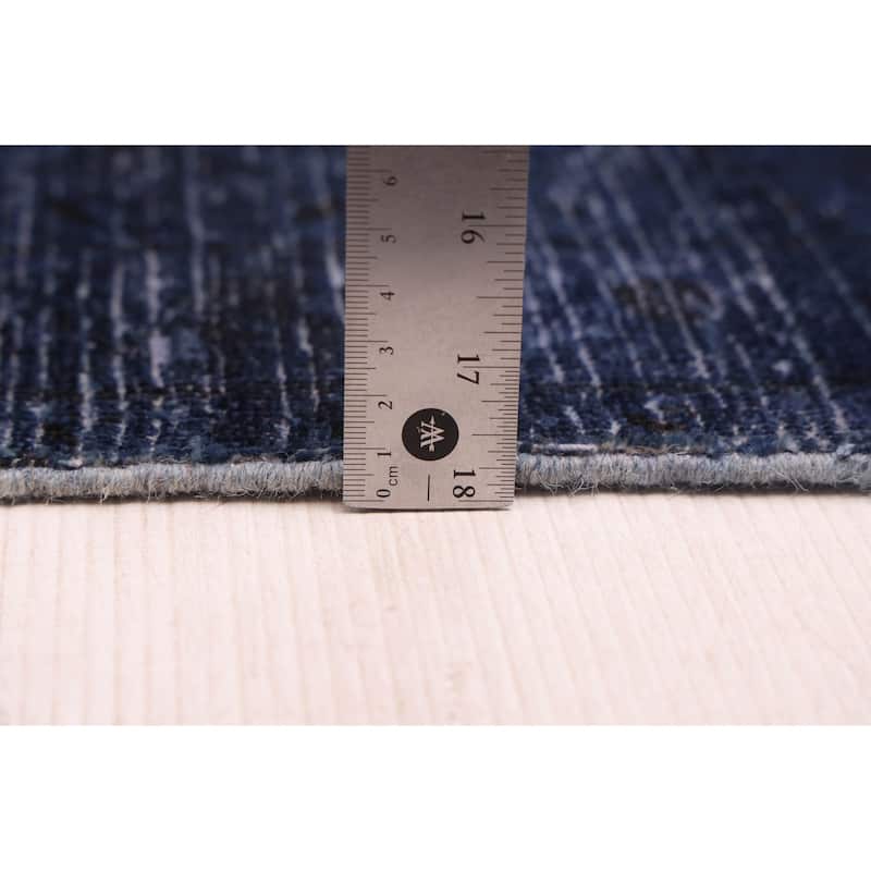 ECARPETGALLERY Hand-knotted Color Transition Dark Navy Wool Rug - 9'10 x 12'4