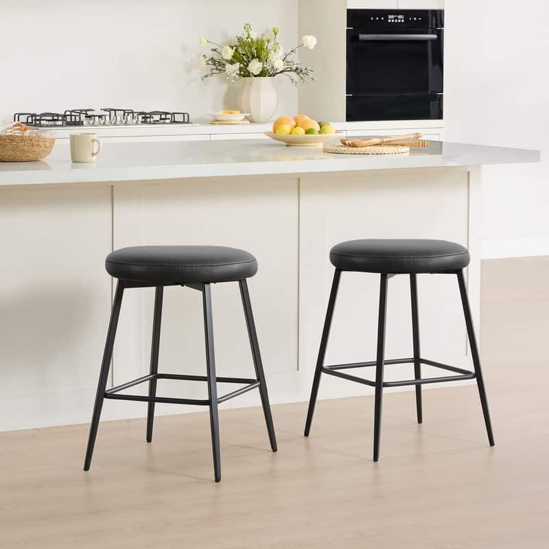 Spruce & Spring Modern 360-degree Swivel Counter Stool with Round Seat