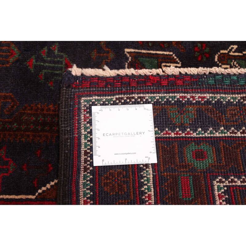 ECARPETGALLERY Hand-knotted Teimani Dark Navy Wool Rug - 3'7 x 6'4