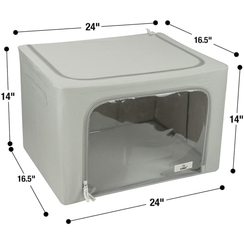 Foldable Storage Box Organizer -Gray Large