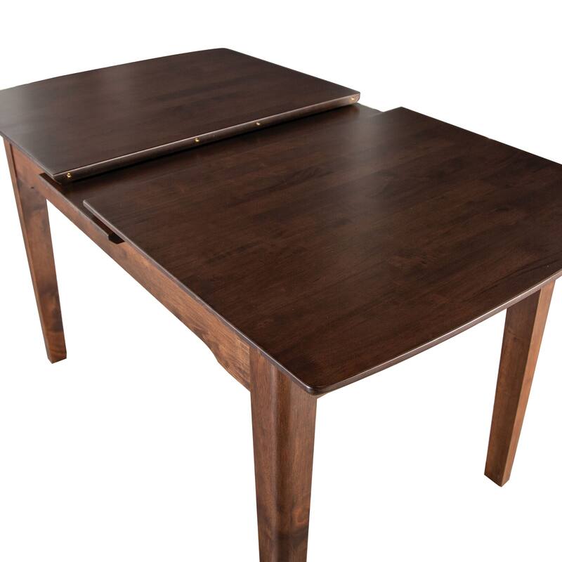 Furniture of America Abigail VIII Mid-Century Modern Rich Walnut Extendable Self-Storing 64-inch Dining Table