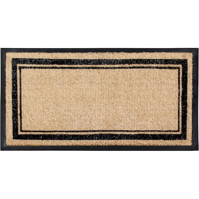 A1HC Picture Frame Natural Rubber & Coir Large Outdoor Doormat 24"x48"