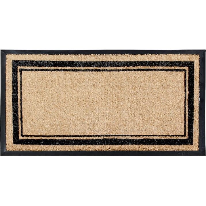 A1 Home Collections Picture Frame Natural Rubber & Coir Large Outdoor Doormat 24"x48"