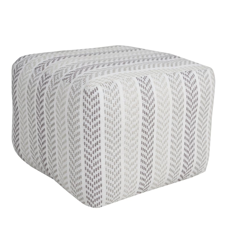 HomeRoots 18" Gray 100% Cotton Ottoman