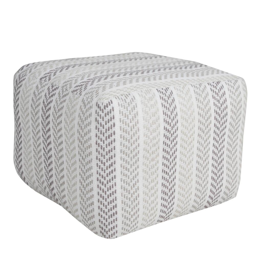 HomeRoots 18" Gray 100% Cotton Ottoman