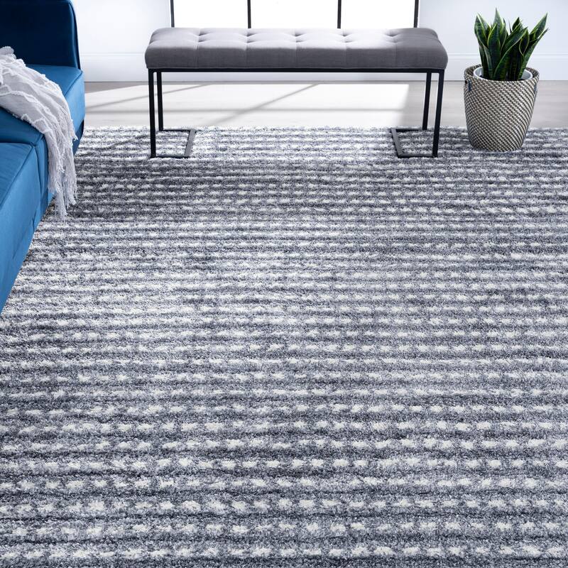 Augusta Shag Modern & Contemporary Stripe Indoor Area Rug