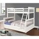 preview thumbnail 40 of 47, Twin Over Full Bunk Bed with Storage Drawers, Ladder, and Safety Guard Rails White