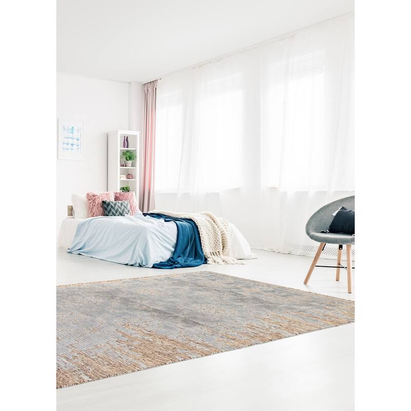 ECARPETGALLERY Hand-knotted Tangier Grey Wool Rug - 3'0 x 5'1