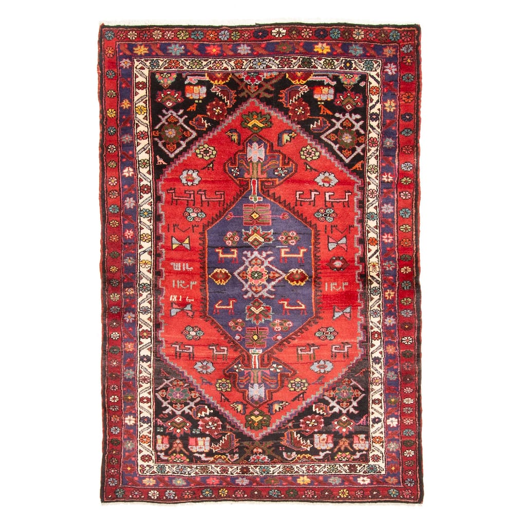 ECARPETGALLERY Hand-knotted Andelz Red Wool Rug - 3'11 x 6'4