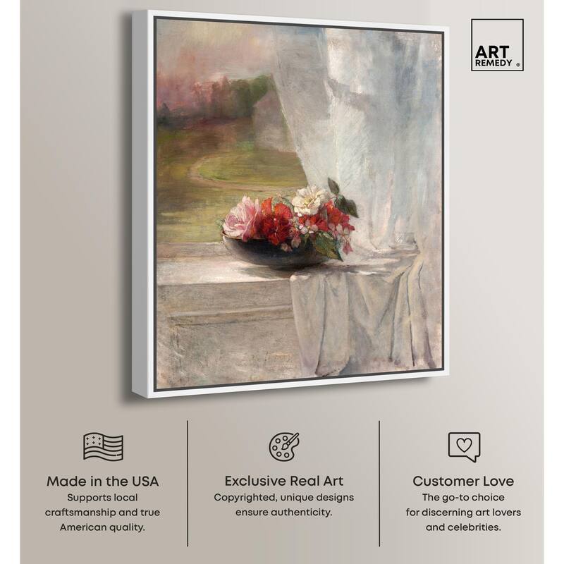 Flowers on a Window 1861 Canvas by Art Remedy