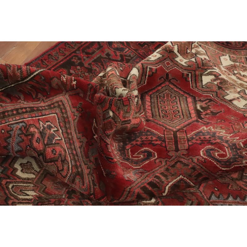 Hand Knotted Oriental 100% Wool Carpet Traditional Medallion Red Heriz Area Rug - 10' 1'' X 8' 2''