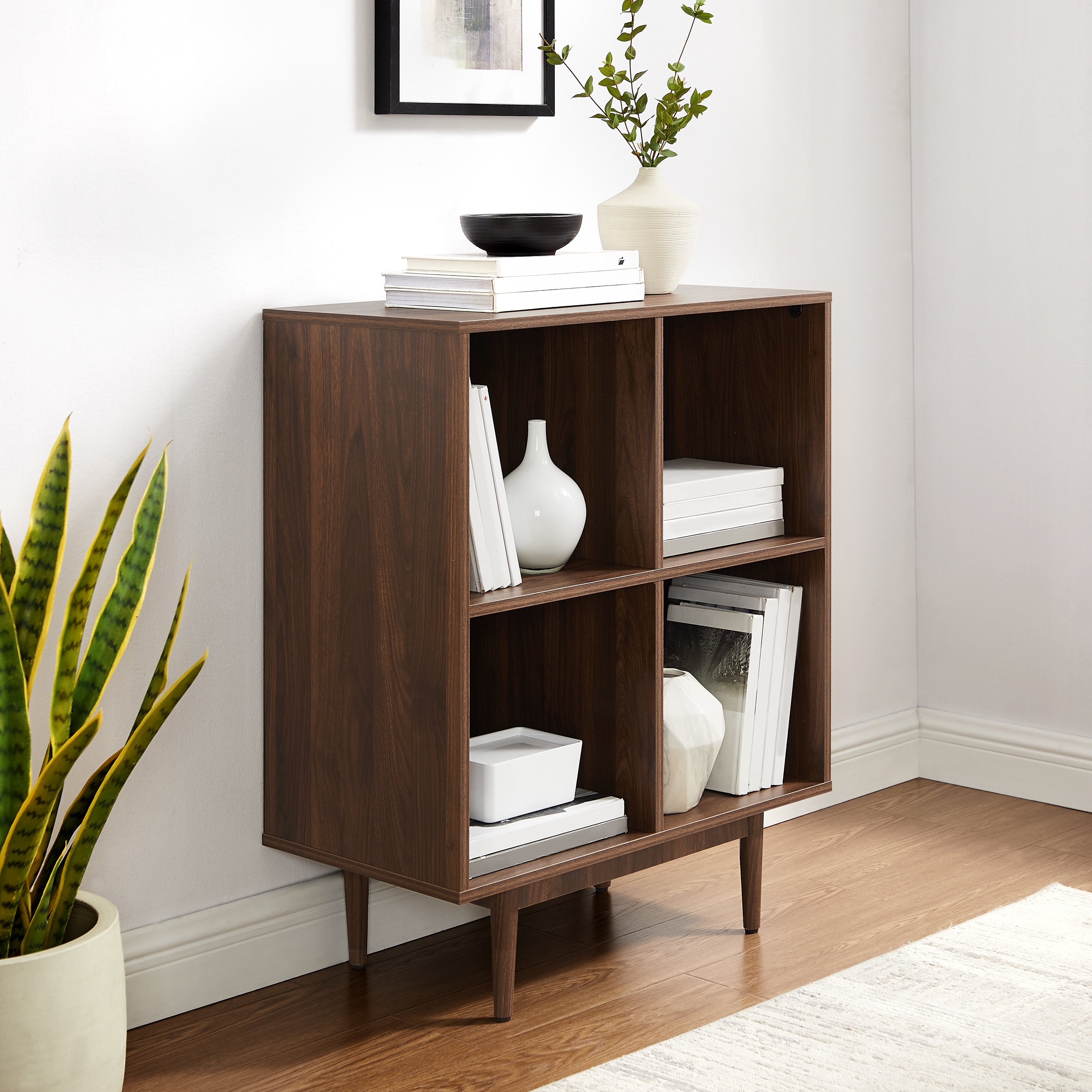 Crosley Liam 4 Cube Record Player Stand With Vinyl Storage - On
