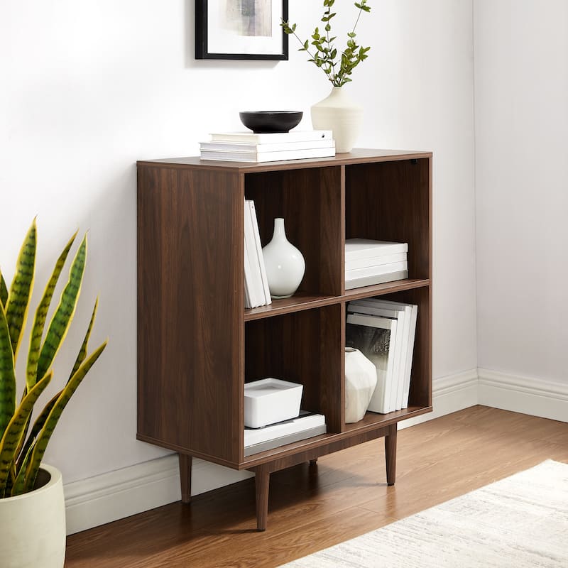 Crosley Liam 4 Cube Record Storage Media Stand Walnut