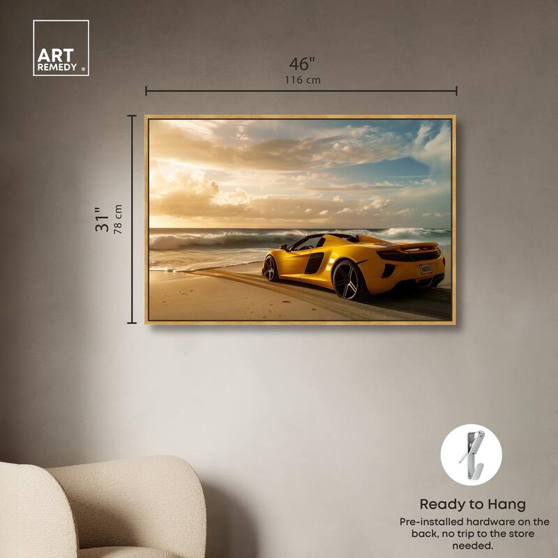 Beach Sports Car Canvas by Art Remedy