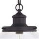 preview thumbnail 9 of 8, Collins 1 Light Black Farmhouse Outdoor Pendant Clear Schoolhouse Glass - 10-in. W x 11.5-in. H x 10-in. D