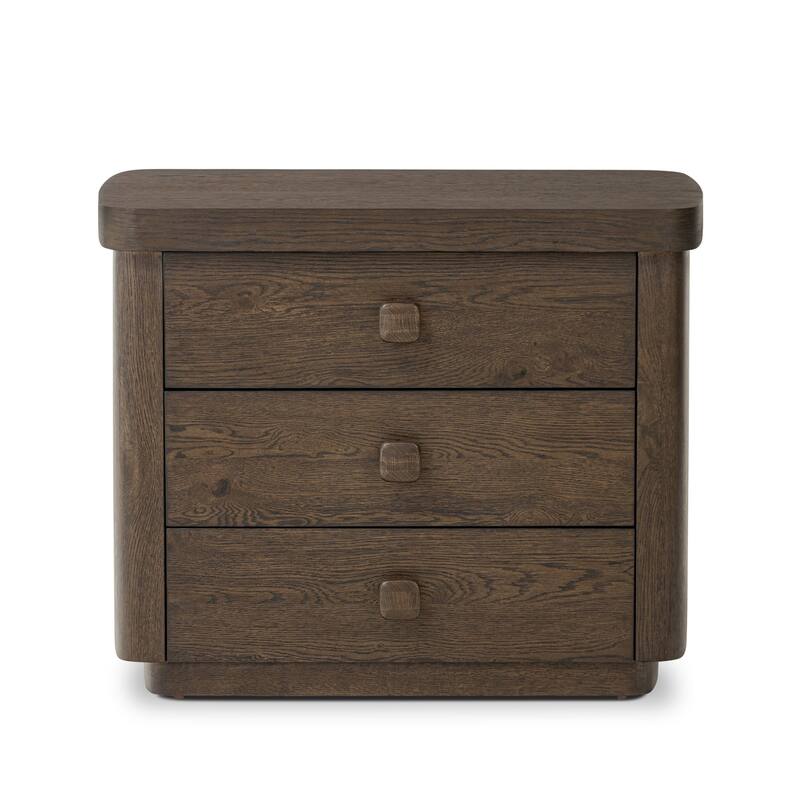 Cater Nightstand-Rustic Brown Oak Veneer