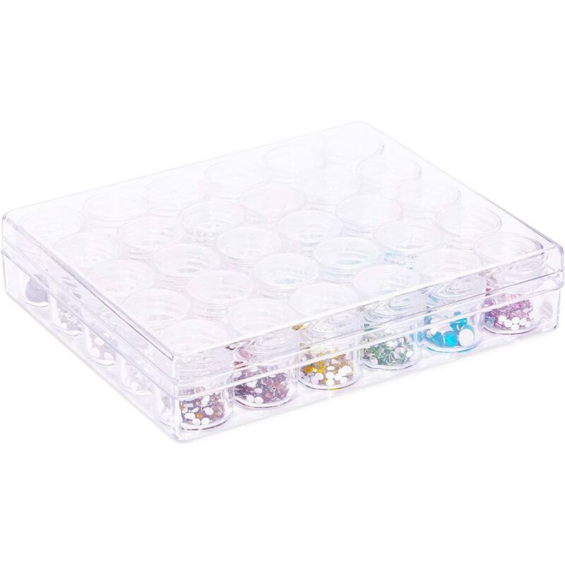 3 Clear Bead Storage Containers, 90 Jars for Diamond Painting (93 Pieces)
