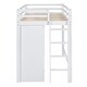 preview thumbnail 14 of 18, White Twin Solid Wood Loft Bed with Drawer & Wardrobes