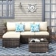 preview thumbnail 2 of 19, 3-piece Patio Furniture Sets Resin Wicker Outdoor Sectional Sofa Chat Set
