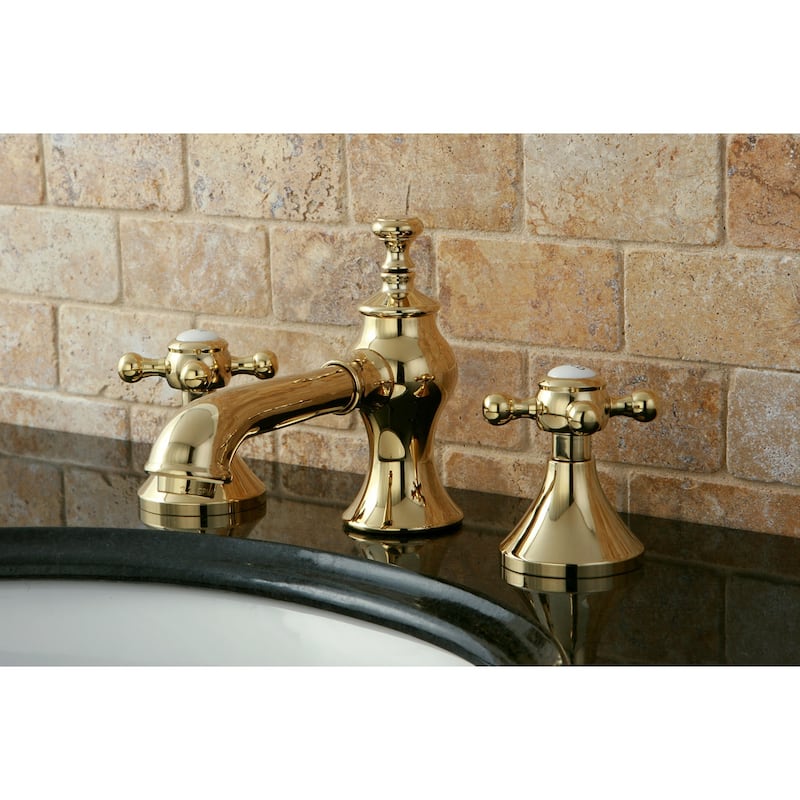 Kingston Brass English Country 8 in. Widespread Bathroom Faucet - Polished Brass
