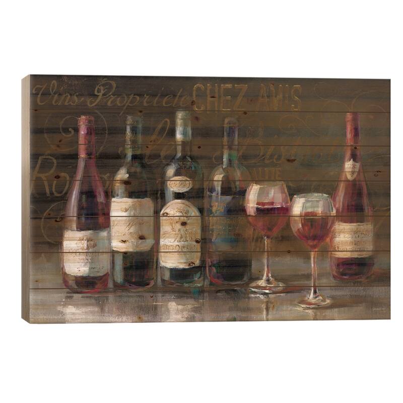 Bistro Reds V.2 Print On Wood by Danhui Nai - Multi-Color - 18x26x1.5