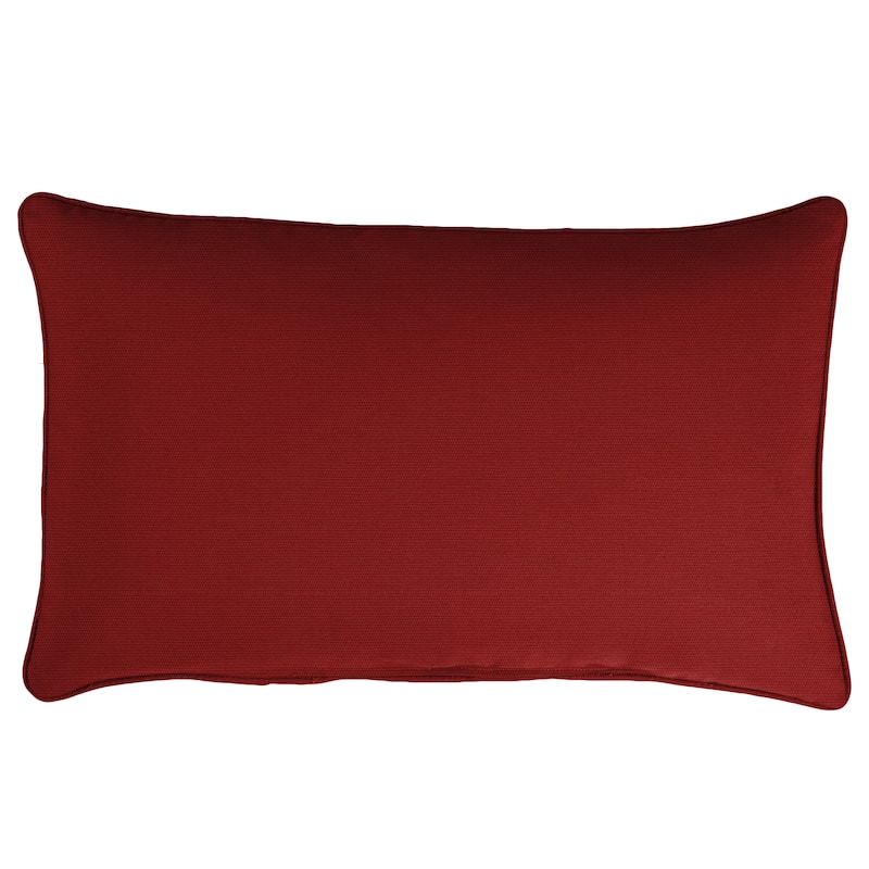 Sunbrella Canvas Indoor/Outdoor 13x20 Corded Lumbar Pillow (Single) - 13 in H x 20 in W x 6 in D - Canvas Jockey Red