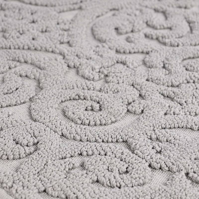 Superior Venere Floral Scroll Washable Bath Rug, Set of 2