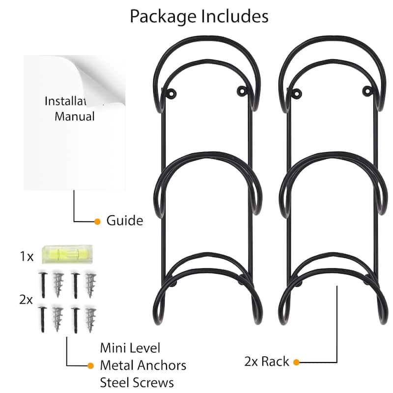 Wallniture Moduwine Wall Mount Towel Rack for Bathroom Wall Decor, Round Shape, 3 Sectional (Set of 2)