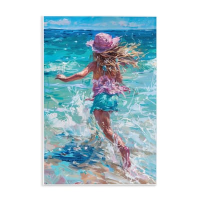 Stupell Summer Beach Fun Girl Wall Plaque Art Design By LSR Design Studio