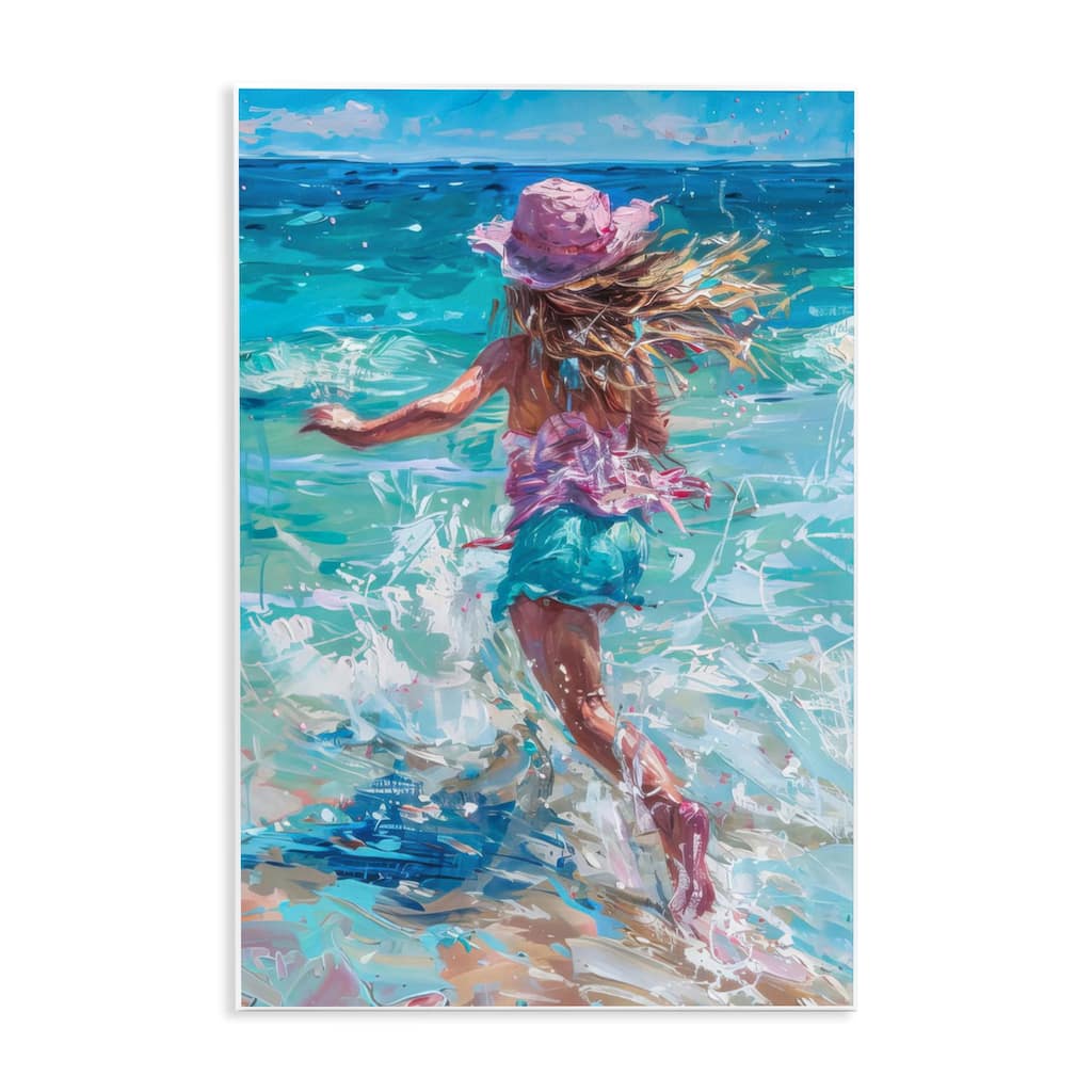 Stupell Summer Beach Fun Girl Wall Plaque Art Design By LSR Design Studio