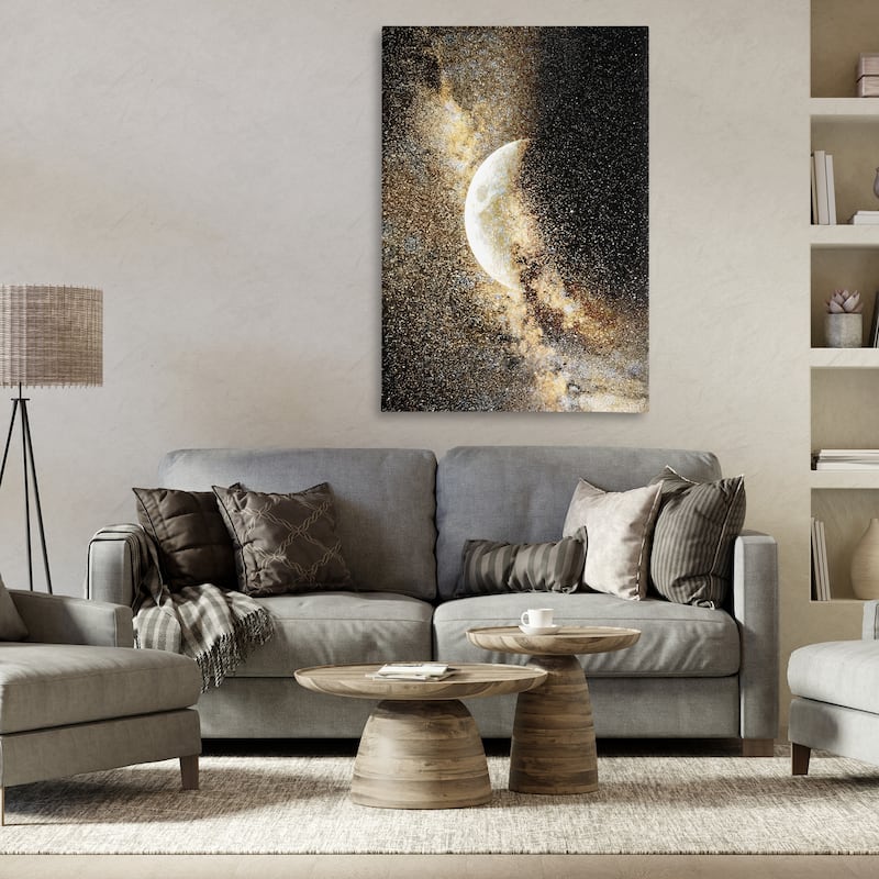 Stupell Starry Nebula Crescent Moon Canvas Wall Art Design By Gemma Bardot