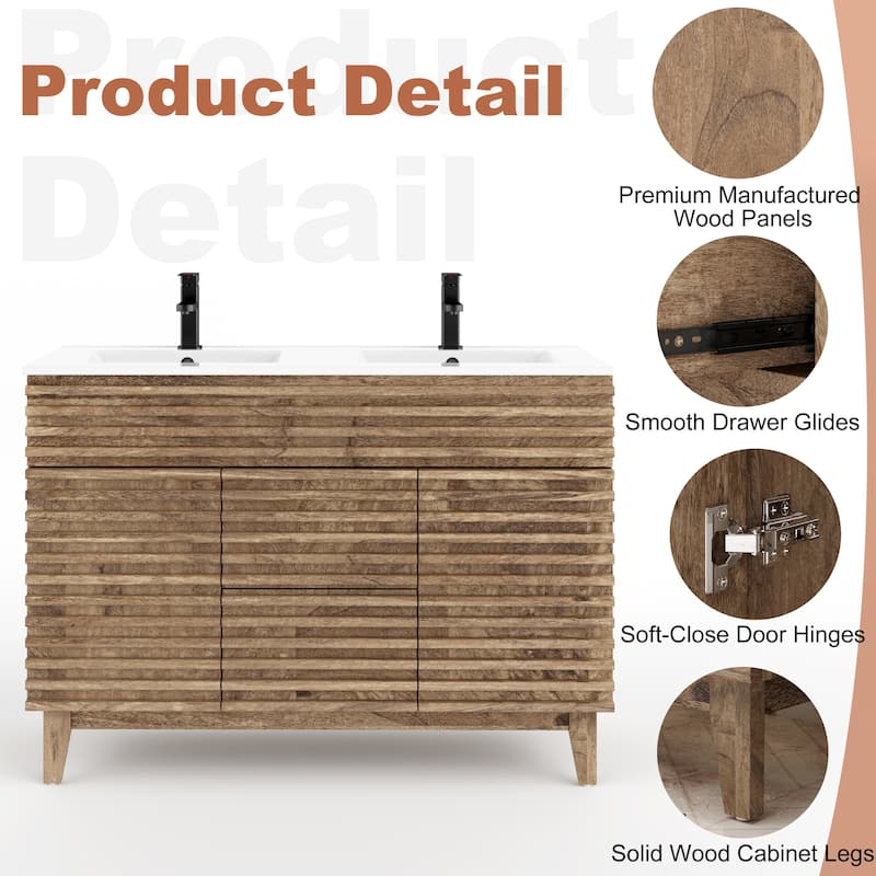Bathroom Vanity Set W/Drop in Sink Faucet Cabinet Combo