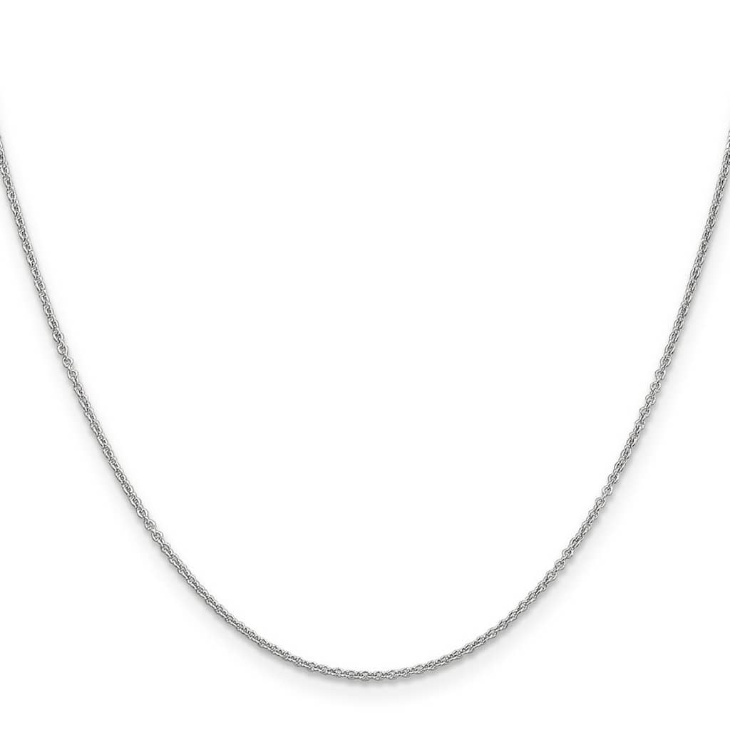 Curata 14k White Gold Solid 0 .7mm Cable Chain Necklace (Lobster) Options 16 18 20 24