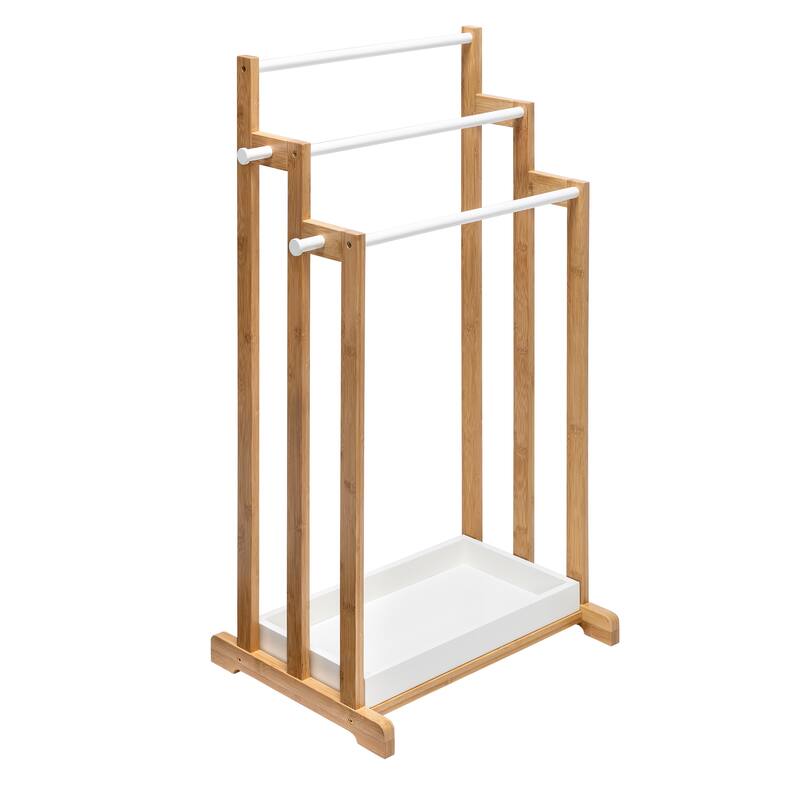 HoneyCanDo Natural/White Bamboo 3Tier Towel Rack 13.8L x 17.7W x