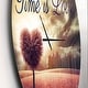 preview thumbnail 3 of 8, Designart 'Time is Love Pink Heart Tree' Oversized Quote Wall CLock