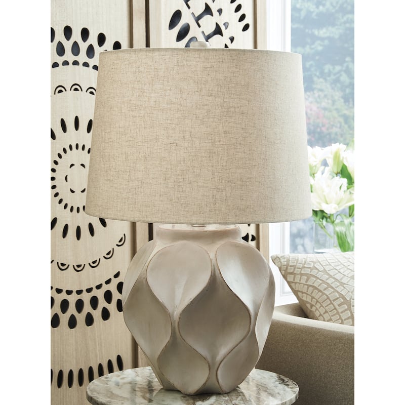 Signature Design by Ashley Edselham Beige Table Lamp - 16" W x 16" D x 25" H
